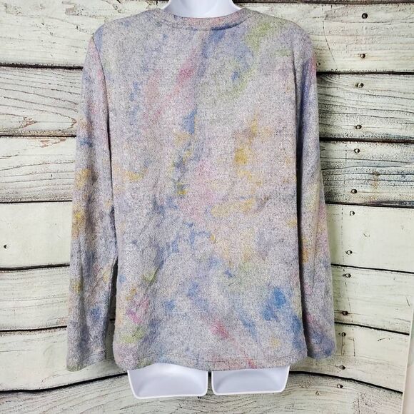 Christopher & Banks Women’s Pastel Print Knit Sweater Long Sleeve Medium - Picture 6 of 7